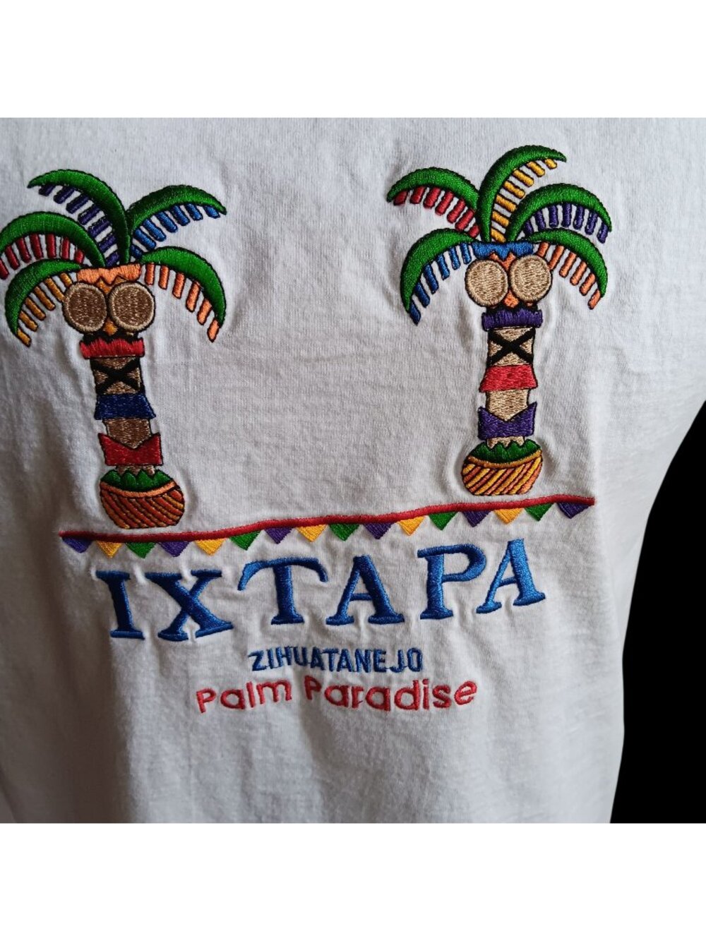Ixtapa Zihuatanejo Vintage T-shirt Large Y2K Souvenir Embroidered Graphic Mens